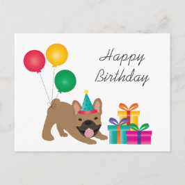 Happy Birthday French Bulldog Colorful Postkarte