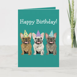 Happy birthday - French Bulldog Friends Karte