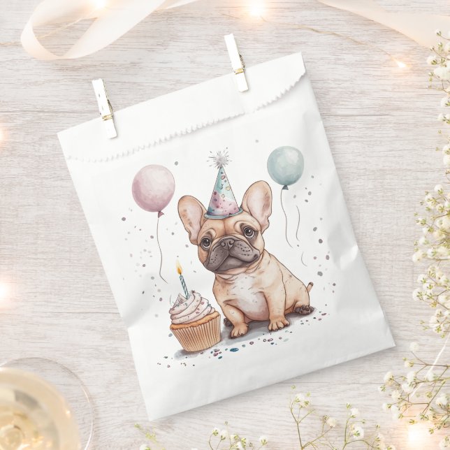 Happy Birthday French Bulldog Geschenktütchen (Ausgeschnitten)