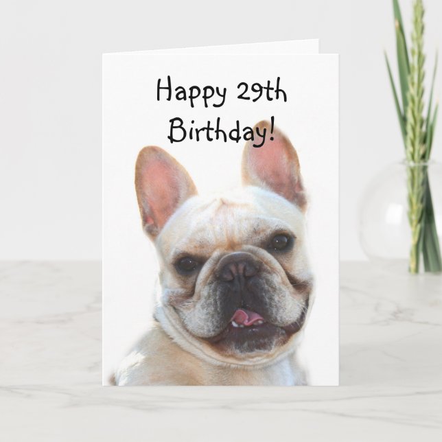 Happy Birthday French Bulldog Greeting Card Karte (Vorderseite)