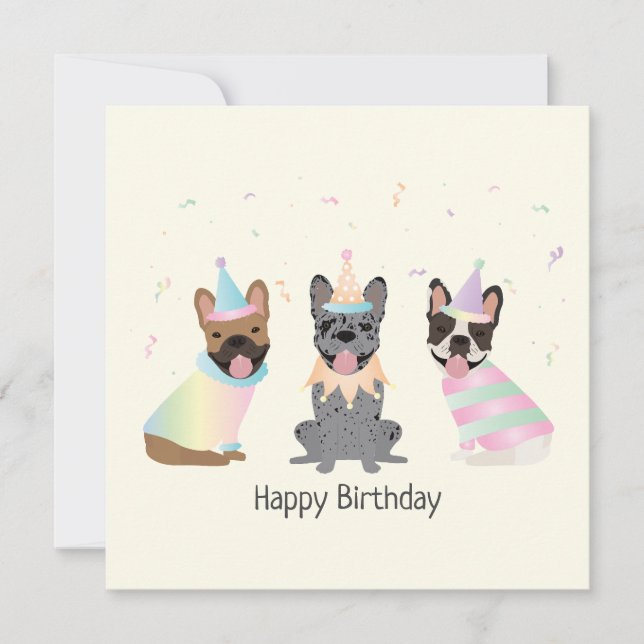 Happy Birthday French Bulldogs (Vorderseite)
