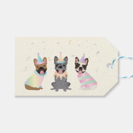 Happy Birthday French Bulldogs Geschenkanhänger