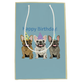 Happy Birthday! French Bulldogs Mittlere Geschenktüte
