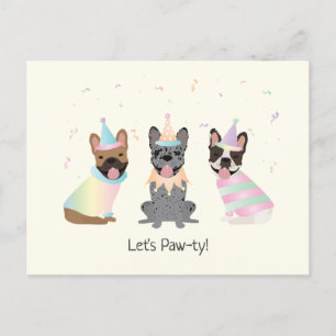 Happy Birthday French Bulldogs Postkarte