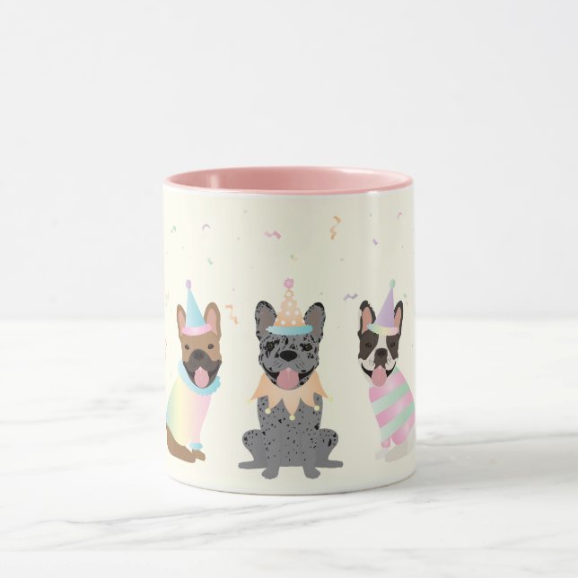 Happy Birthday French Bulldogs Tasse (Zentrum)