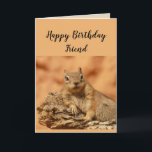 Happy Birthday Friend Funny Squirrel Spaß Karte<br><div class="desc">Die sonnige Geburtstagskarte für den Freund,  der sich Sorgen macht,  älter zu werden oder über dem    Hügel mit einem niedlichen entspannenden,  Chillout-Eichhörnchen-süße Tier.
Innenansicht: 
Mach dir keine Sorgen,  dass du älter wirst..
Es ist kein Problem,  bis du deine Nüsse nicht finden kannst.</div>