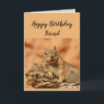 Happy Birthday Friend Funny Squirrel Spaß Karte<br><div class="desc">Die sonnige Geburtstagskarte für den Freund,  der sich Sorgen macht,  älter zu werden oder über dem Hügel mit einem niedlichen entspannenden,  Chillout-Eichhörnchen-süße Tier. Inside Verse: Mach dir keine Sorgen,  dass du älter wirst.. Es ist kein Problem,  bis du deine Nüsse nicht finden kannst.</div>