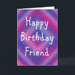 Happy Birthday Friend Karte<br><div class="desc">Ein farbiger Zielhintergrund mit einem einfachen Wunsch zum Geburtstag.</div>