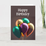 Happy Birthday Friend Metalic Balloons Karte<br><div class="desc">Herzlichen Glückwunsch zum Geburtstag Ein wunderbarer Freund Metalic Balloons wünschen</div>