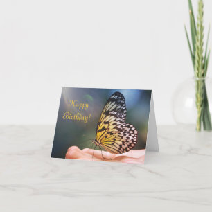 Happy Birthday Friendly Butterfly Dankeskarte