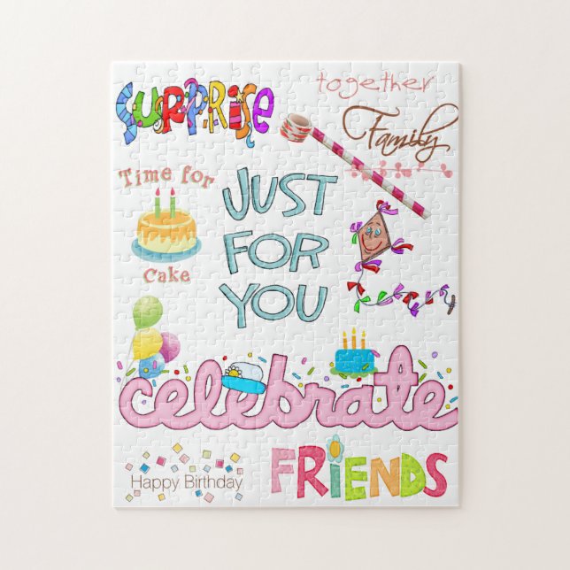 Happy Birthday Friends Familie Jigsaw Puzzle (Vertikal)