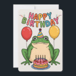 Happy Birthday Friends Family Funny Frog Einladung<br><div class="desc">Happy Birthday Friends Family Funny Frog</div>