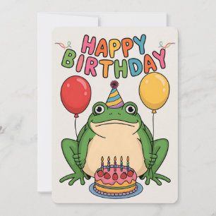 Happy Birthday Friends Family Funny Frog Einladung