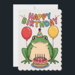 Happy Birthday Friends Family Funny Frog Feiertagskarte<br><div class="desc">Happy Birthday Friends Family Funny Frog</div>