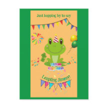 Happy Birthday Frog Banners Ballon Feuerwerk