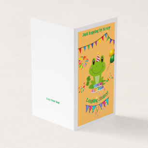 Happy Birthday Frog Banners Balloon Firework Karte