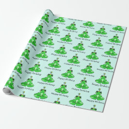 Happy Birthday Frog Geschenkpapier