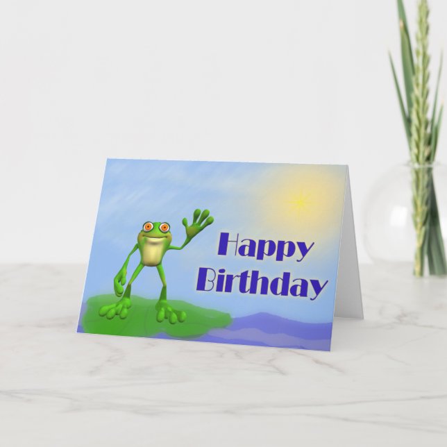 Happy Birthday Frog Karte (Vorderseite)