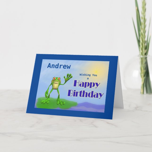 Happy Birthday Frog Karte (Vorderseite)
