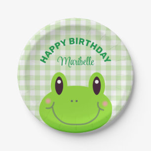 Happy Birthday Frog Niedlich Pink Pappteller