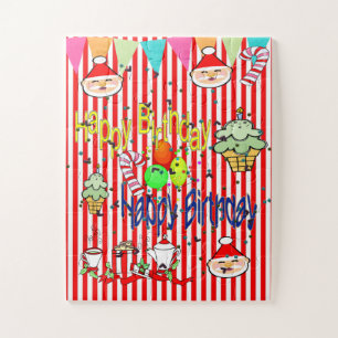 Happy Birthday Frohe Weihnachten Puzzle 
