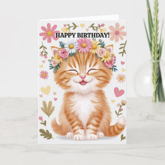 Happy Birthday From Cat Funny Niedlich Card Feiertagskarte