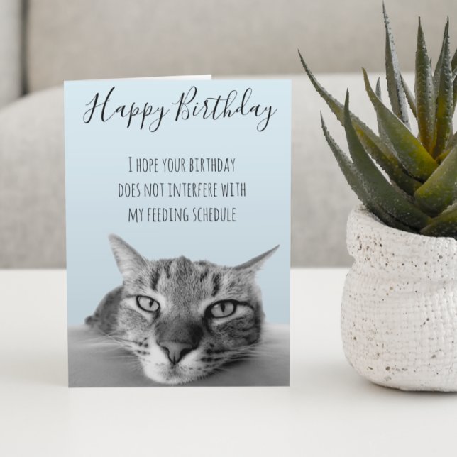 Happy Birthday From Cat Funny Spaß Karte (Von Creator hochgeladen)