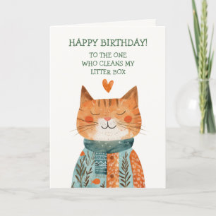 Happy Birthday From Cat Funny Whimsical Cat Mama Feiertagskarte
