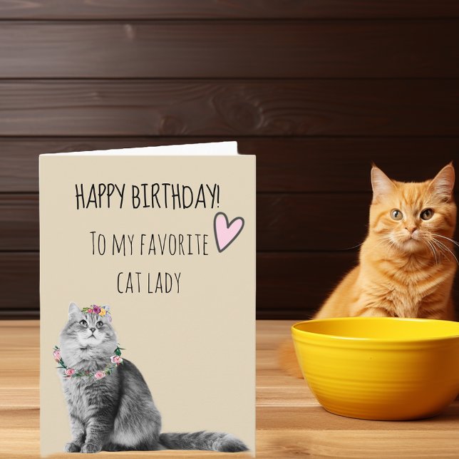 Happy Birthday From Cat Lady Mama Hübsch Karte (Von Creator hochgeladen)