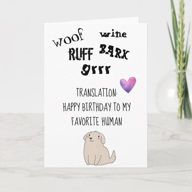 Happy Birthday From Dog Niedlich Funny Card Karte (Vorderseite)