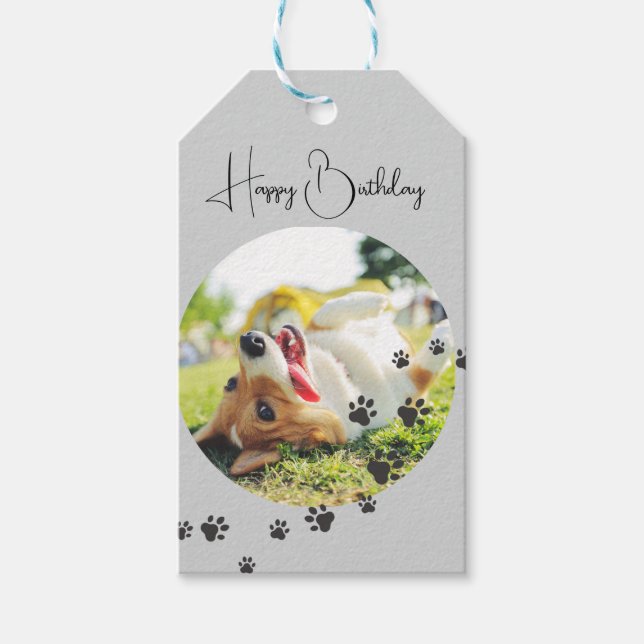 Happy Birthday from Your Furry Friend 2 Photos   Geschenkanhänger (Vorderseite)