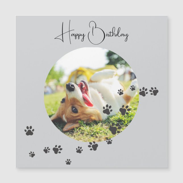 Happy Birthday from Your Furry Friend 2 Photos   Magnetkarte (Vorderseite)