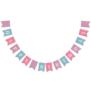 Happy Birthday Frühlingsfarben Custom Bunting Fla Wimpelkette