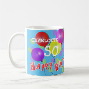 Happy Birthday Fun 50. Meilenstein Personalisiert Kaffeetasse