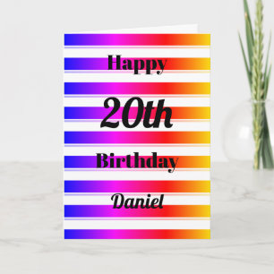 Happy Birthday Fun Bold farbenfrohe Streifen indiv Karte