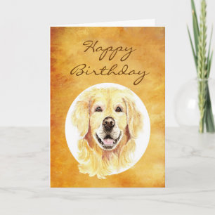 Happy Birthday Fun fröhlich Golden Retriever Karte