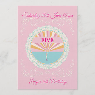 Happy Birthday Fun Invitation Card, Pink RSVP Einladung