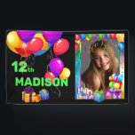 Happy Birthday Fun Kids Add Name & Age Foto Banner<br><div class="desc">Happy Birthday Fun Kids Banner Empfänger Name & Foto hinzufügen</div>