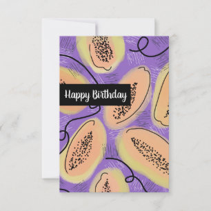 Happy Birthday Fun Papaya Pattern Karte