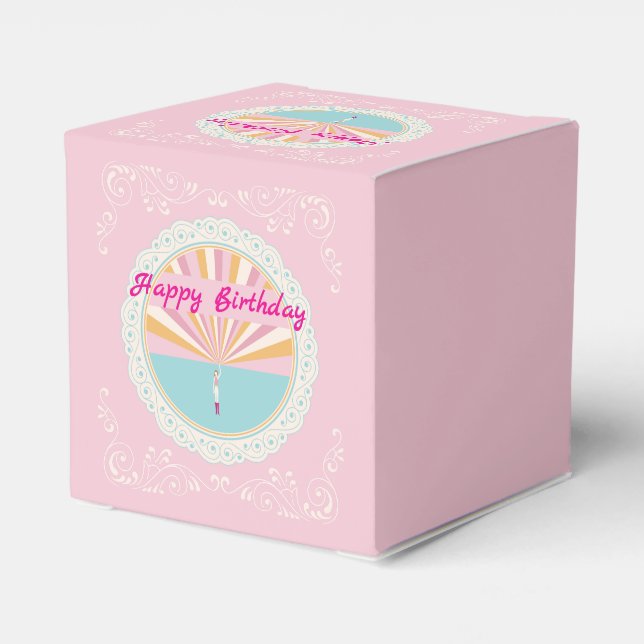 Happy Birthday Fun Party Box, Pink Rainbow Geschenkschachtel (Rückseite)