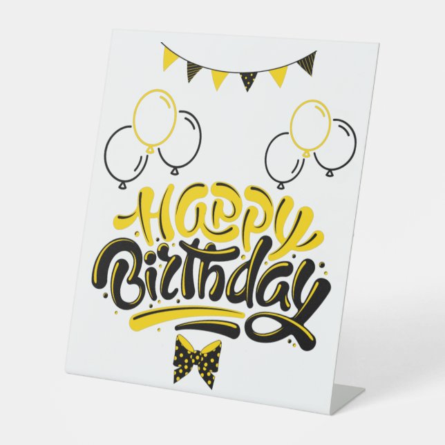 Happy Birthday Fun Pedestal Sign Sockelschild (Vorderseite)