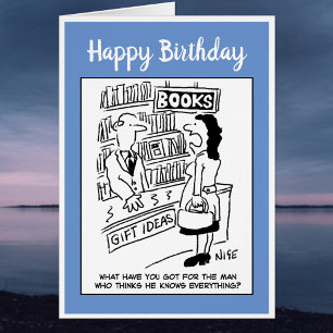 Happy Birthday Funny Bookstore Book Shop Joke