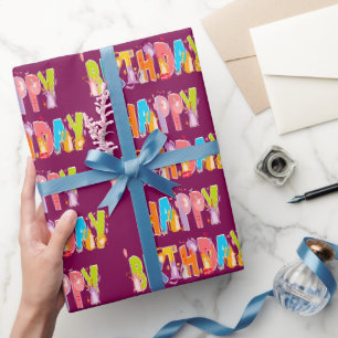 Happy Birthday Funny Cat Lover Bday Celebration Geschenkpapier