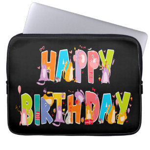 Happy Birthday Funny Cat Lover Bday Celebration Laptopschutzhülle