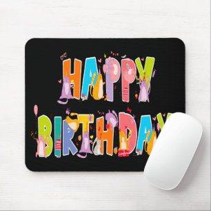 Happy Birthday Funny Cat Lover Bday Celebration Mousepad