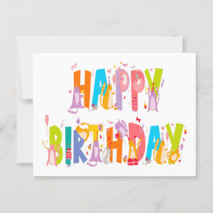 Happy Birthday Funny Cat Lover Bday Celebration Postkarte