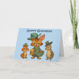 Happy Birthday Funny Cute Cartoon Animal Delivery  Karte