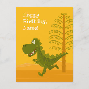Happy Birthday Funny Dinosaur Dino Jurassic Postkarte