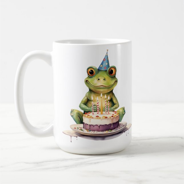 Happy Birthday Funny Frosch Kaffeetasse (Links)