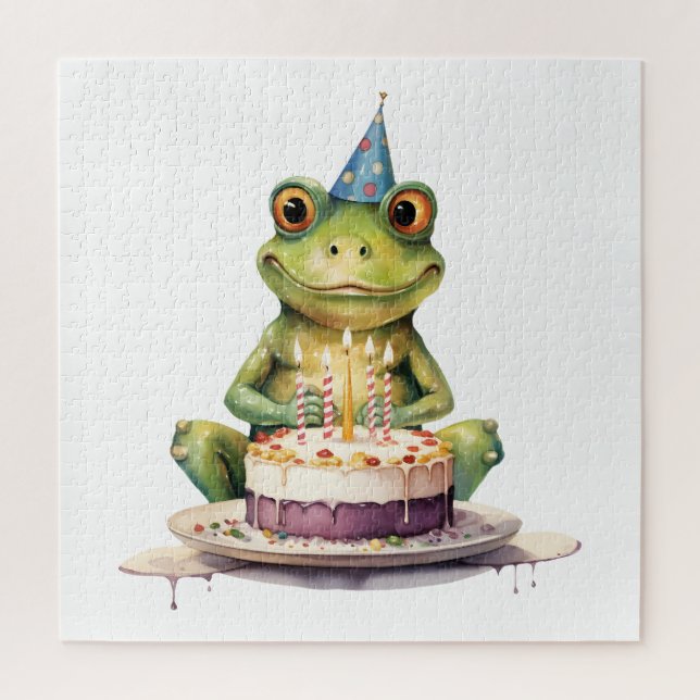 Happy Birthday Funny Frosch Puzzle (Vertikal)